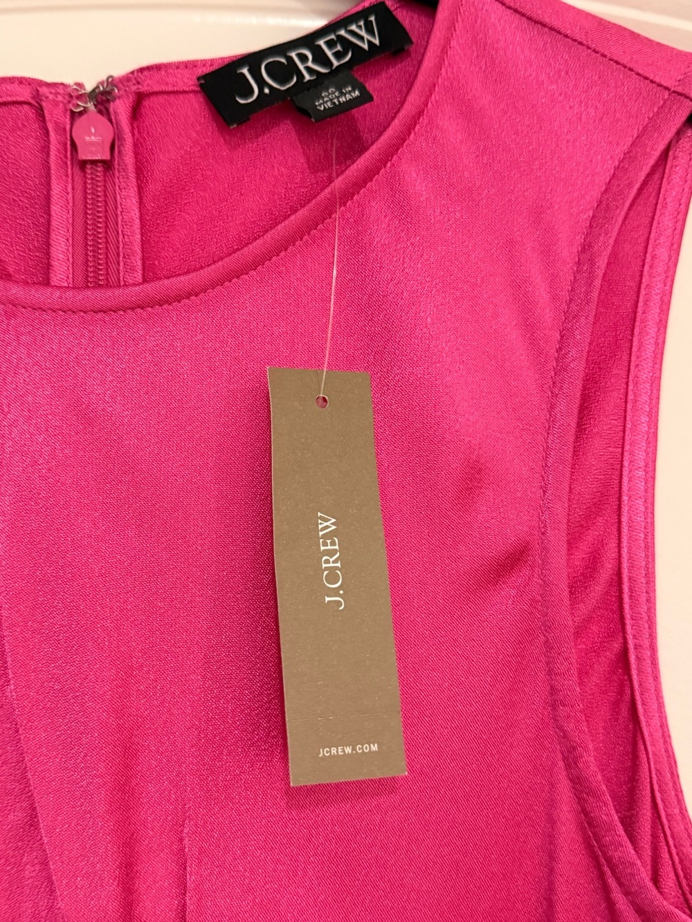 J.Crew Vibrant Pink Sleeveless Maxi Dress with Front Slit - Picture 4 of 6